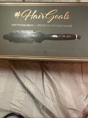 Aria Black Hot Styling Brush with Rose Gold Accents